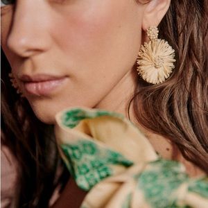 Sezane Aelie Natural Raffia Earrings